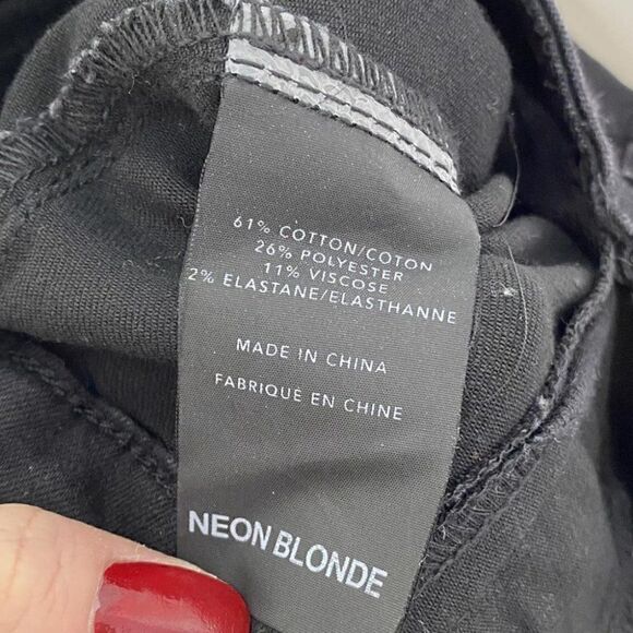 CLEARANCE Neon Blonde Blondie Tie Up Black Lace-Up Jeans - Picture 9 of 9